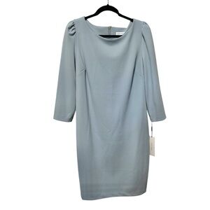 NWT Calvin Klein Light Blue Long Sleeve Dress 14